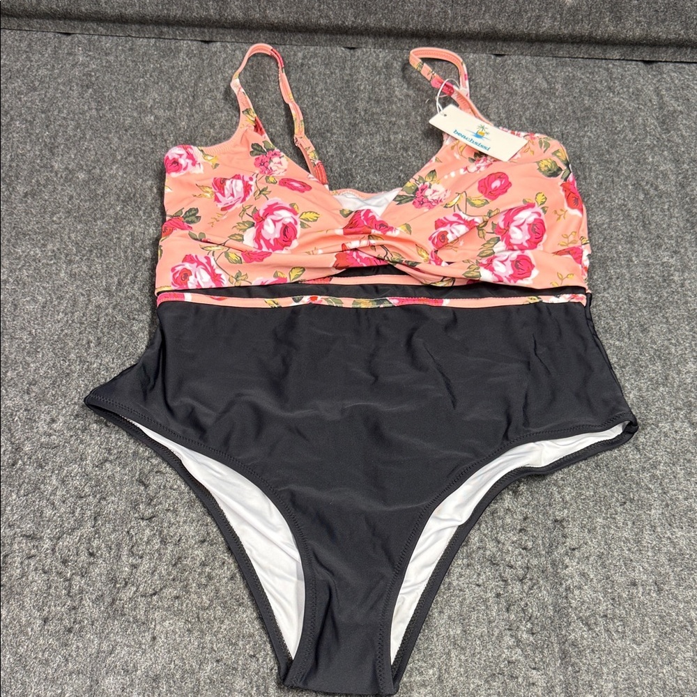 Beachsissi Floral Black One Piece Swimsuit